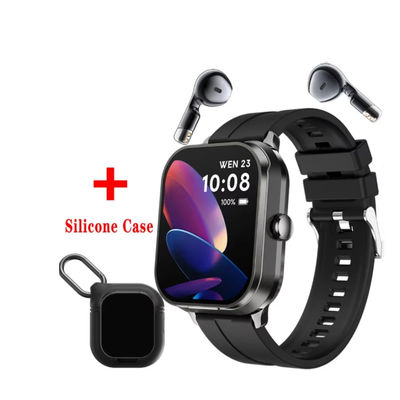 TWS Wireless D8Pro Pressão sanguínea Smart Watch Outdoor Display 2 em 1